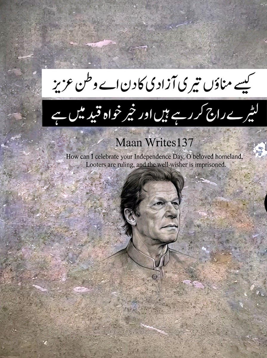 idoncorl3on3's tweet photo. #جشن_آزادی_مبارک
#جناح_کا_جانشین_عمران_خان
 کیسے مناؤں تیری ازادی کا دن اے وطن عزیز 
 لٹیرے راج کر رہے ہیں اور خیر خواہ قید میں ہے https://t.co/NJGfeKkuxu