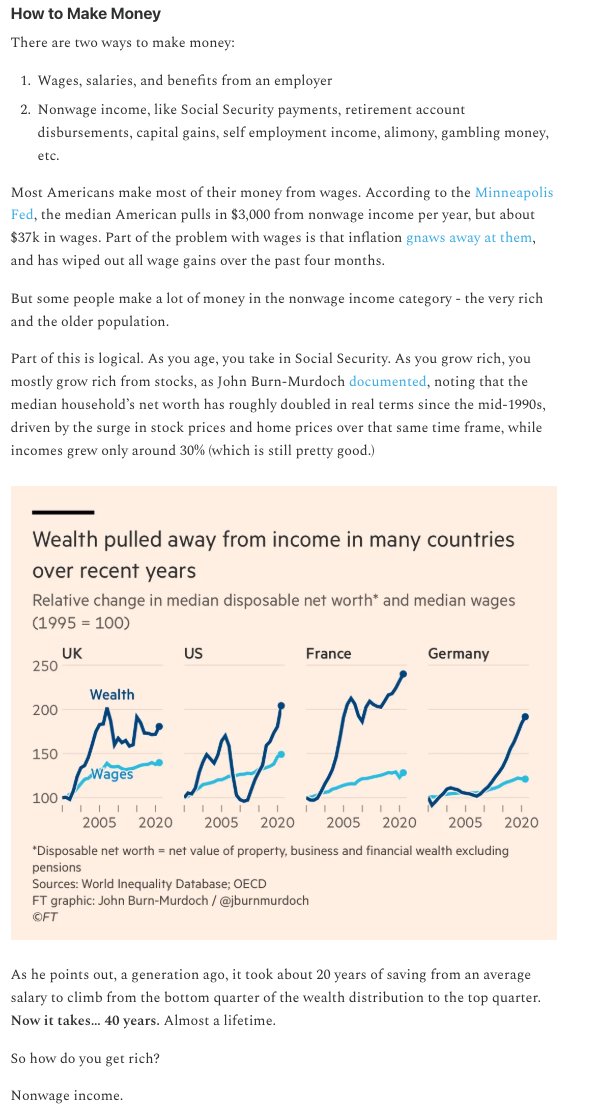 kylascan's tweet photo. HOW TO GET RICH IN AMERICA

I wrote about what happens when owning things is rewarded over doing things: (1) the generational divide it creates, (2) the casino economy that emerges (the yolofolio!!), and (3) how it changes the way we think about work and politics https://t.co/VvZaLw86WH