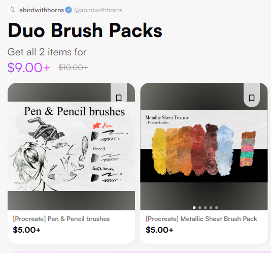 abirdwithhorns's tweet photo. My brushes are finally added to VGen. I made it a bundle, the combo of my usual brushes used in my timelapse clips on IG &amp; Tiktok ! :) https://t.co/UZQjxqt8fF