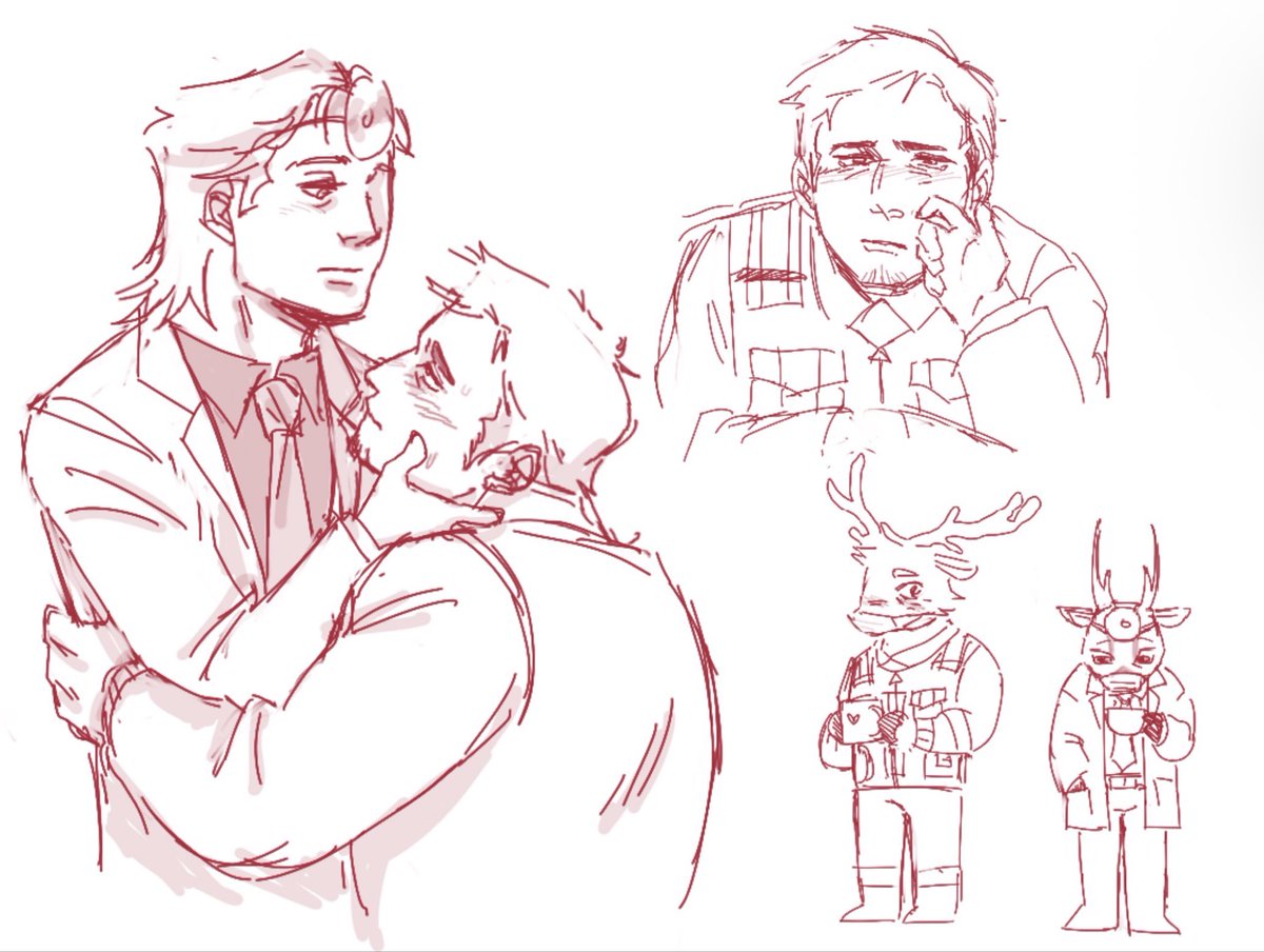 sleepylillyyy's tweet photo. my favorite thing to draw is paramedic being stupidly head over heels for dr harlow https://t.co/xBLNG5iiyY