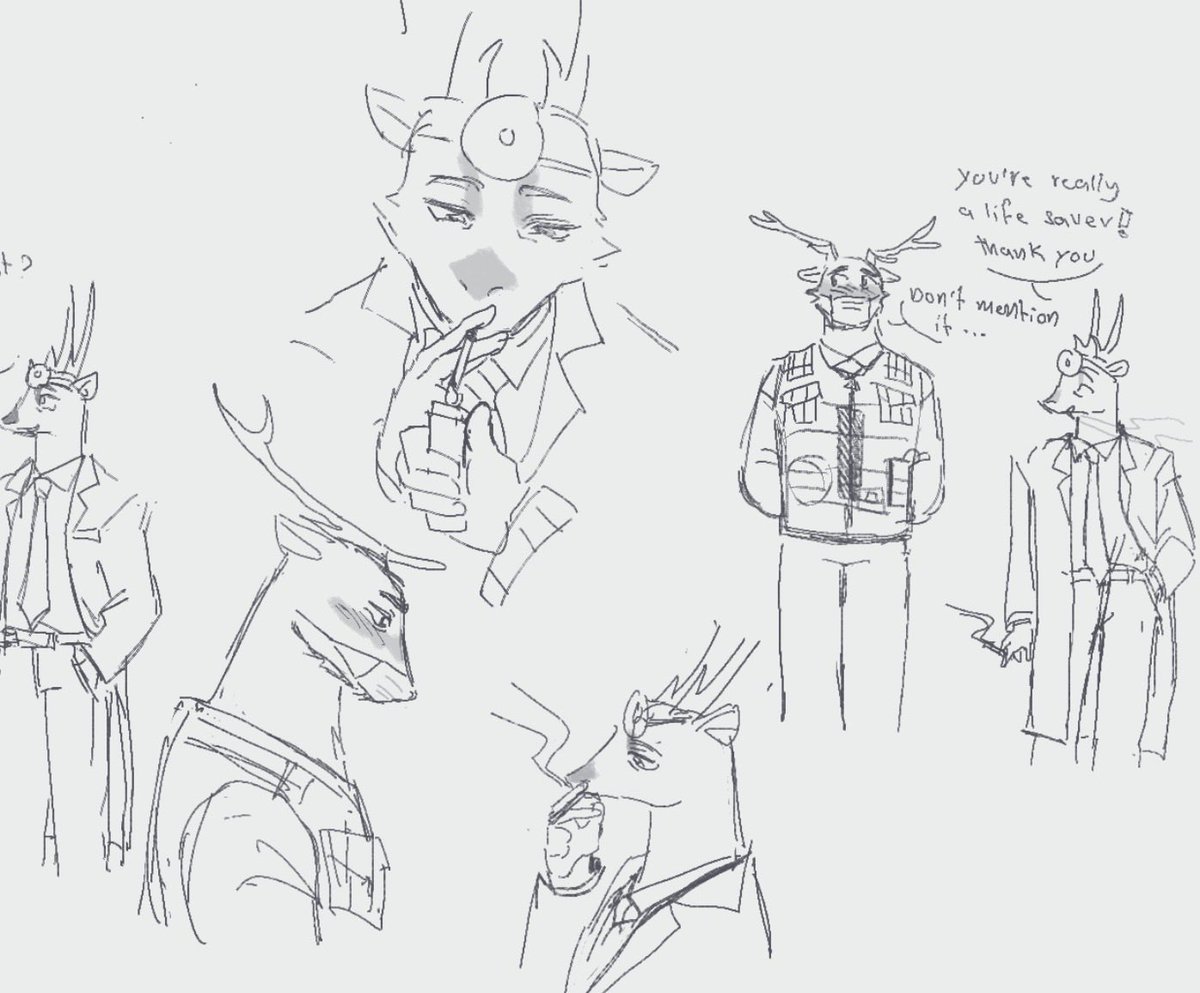 sleepylillyyy's tweet photo. my favorite thing to draw is paramedic being stupidly head over heels for dr harlow https://t.co/xBLNG5iiyY