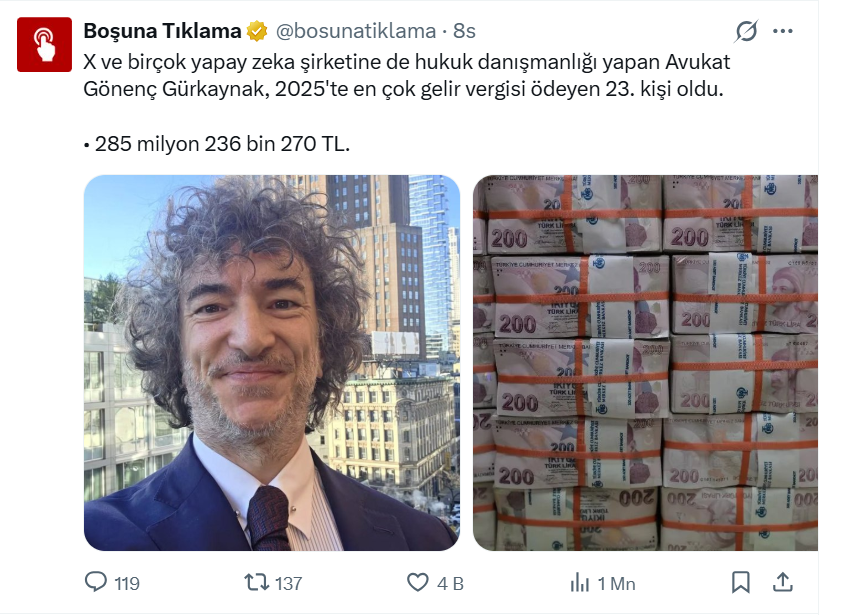 medyamuhtari's tweet photo. Algı ve PR. böyle yapılıyor..

Türkiye'nin üst üste 5 yıldır vergi rekortmeni olarak birincisi Selçuk Bayraktar, 850 fav 96 bin görüntülenme.

Türkiye'nin en çok vergi ödeyen 23. kişisi 4 bin beğeni 1 Milyon görüntülenme...

Birisi haber, birisi özel pr. çalışması.. https://t.co/mbM3wWZYIw