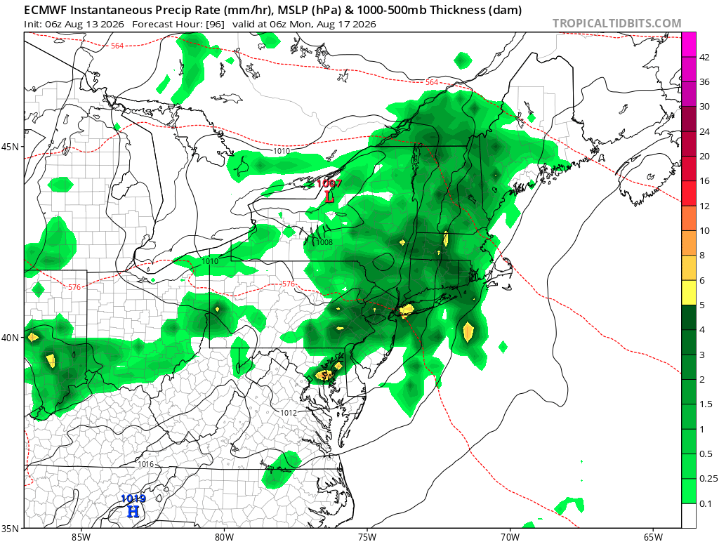 montcopa11's tweet photo. as well as the severe risk for sunday, the flooding risk may be higher. this time it looks to be on the higher end, with PWAT values of 2.4+, which is very high for our area. obviously will need to see how this progresses but could be a high impact flooding day https://t.co/uYtnLaqXXD