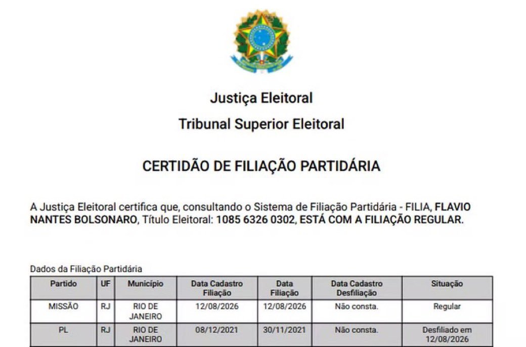 RafaelFontana's tweet photo. Não, não é verdade que o Flávio se filiou ao Missão.

Trata-se apenas de mais uma das fraudes da esquerda, há bastante Lindbergh e Janones por aí para fazer esse tipo de mutreta. https://t.co/o5NxGlGH9D