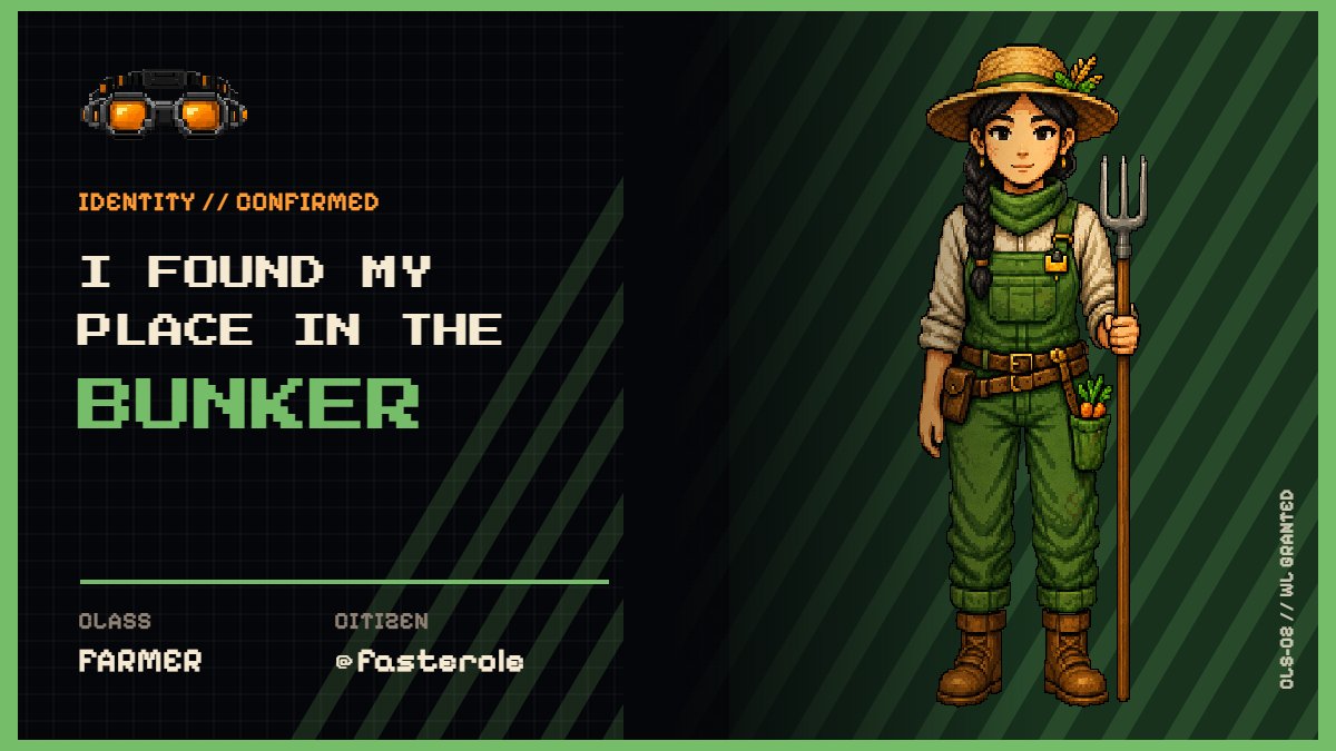 fasterole's tweet photo. I found my place in the BUNKER.

CLASS // FARMER
STATUS // WL GRANTED https://t.co/db2HWubtn6 https://t.co/AuXGf9dnrm