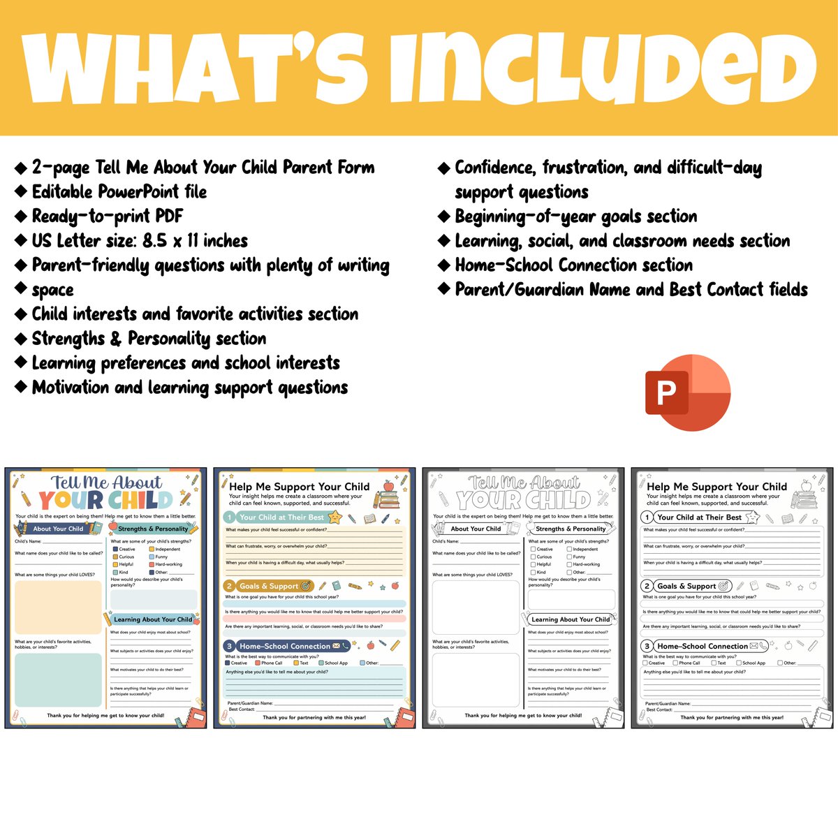 AvenuesLearning's tweet photo. Want to get to know your students beyond their names? 💛📚
This Tell Me About Your Child Parent Form helps families share their child’s interests, strengths, personality, learning preferences, goals &amp; support needs.
#BackToSchool

https://t.co/i9wmyervUW https://t.co/VCE0sBCyrd