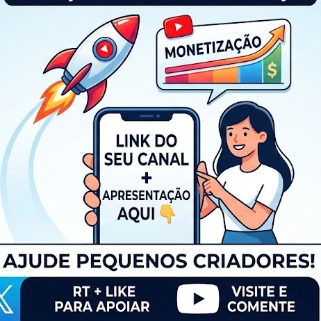 M4Ximizando's tweet photo. O YouTube vai mudar as metas de monetização em breve. Por isso, quero dar uma força para os canais menores que estão quase lá e só precisam de um empurrãozinho! 

Se você precisa dessa ajuda, deixe o link do canal nos comentários e apresente seu conteúdo em uma ou duas frases.

Deixe aquele RT e like para dar mais alcance e fortalecer a galera antes que as novas regras comecem a valer!

Valendo!