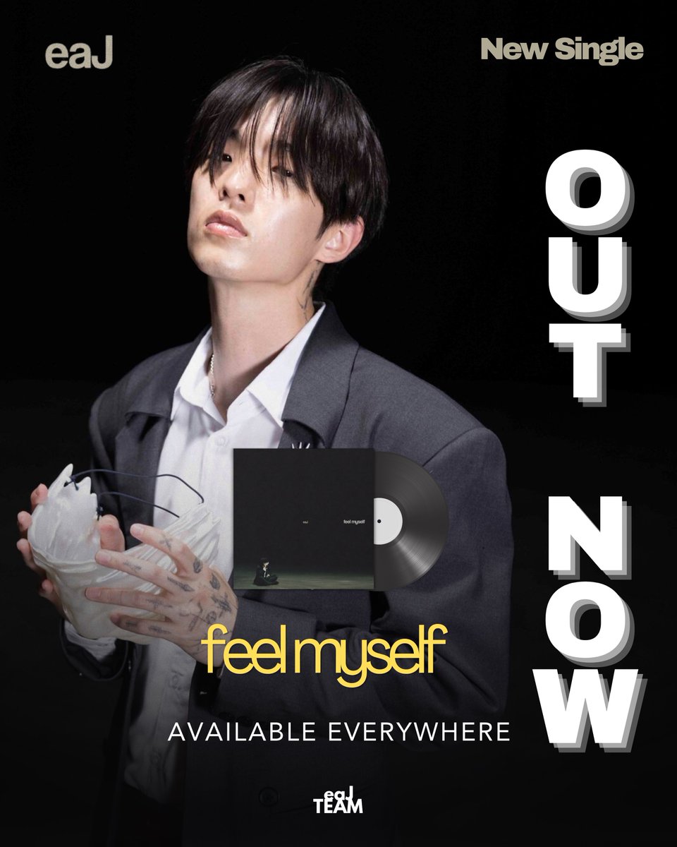 eaJ_TEAM's tweet photo. "FEEL MYSELF" IS NOW EVERYWHERE!!

After months of waiting, we can finally have the new banger!

🎧 https://t.co/H8zIEyzjIF

Listen to "Feel Myself" on Spotify and your other favorite streaming platform! 🤍

Congratulations, Jae! 
We're so happy to finally experience this new chapter with you. ♥️

#eaJFeelMyself #eaJPark