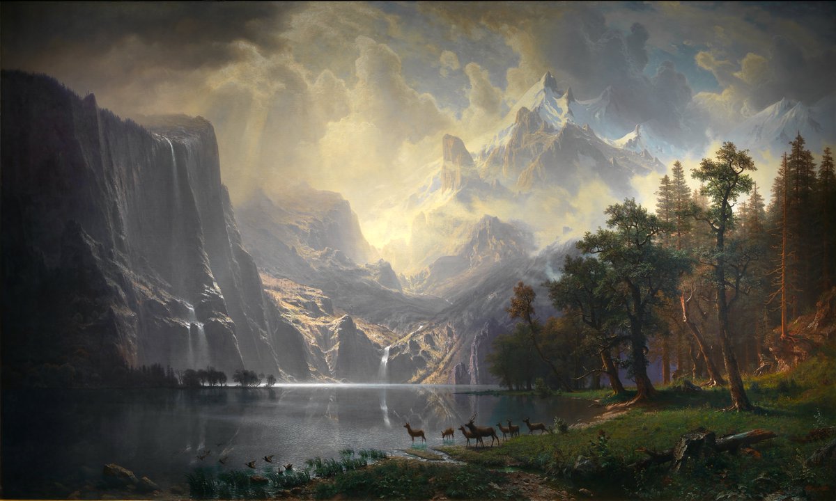 DailyClassicArt's tweet photo. Albert Bierstadt - "Among the Sierra Nevada" (1868) https://t.co/cMmNAs4vng