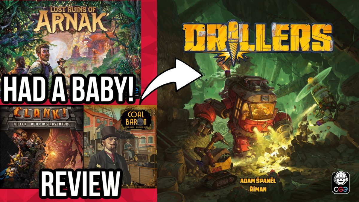 TheGameBoyGeek's tweet photo. My review of Drillers from @czechgames which is a deck building game that feels like Lost Ruins of Arnak, Ckank! and Coal Baron Had a Baby!! https://t.co/TvRrh0Jix7 https://t.co/CeOha2PEtm