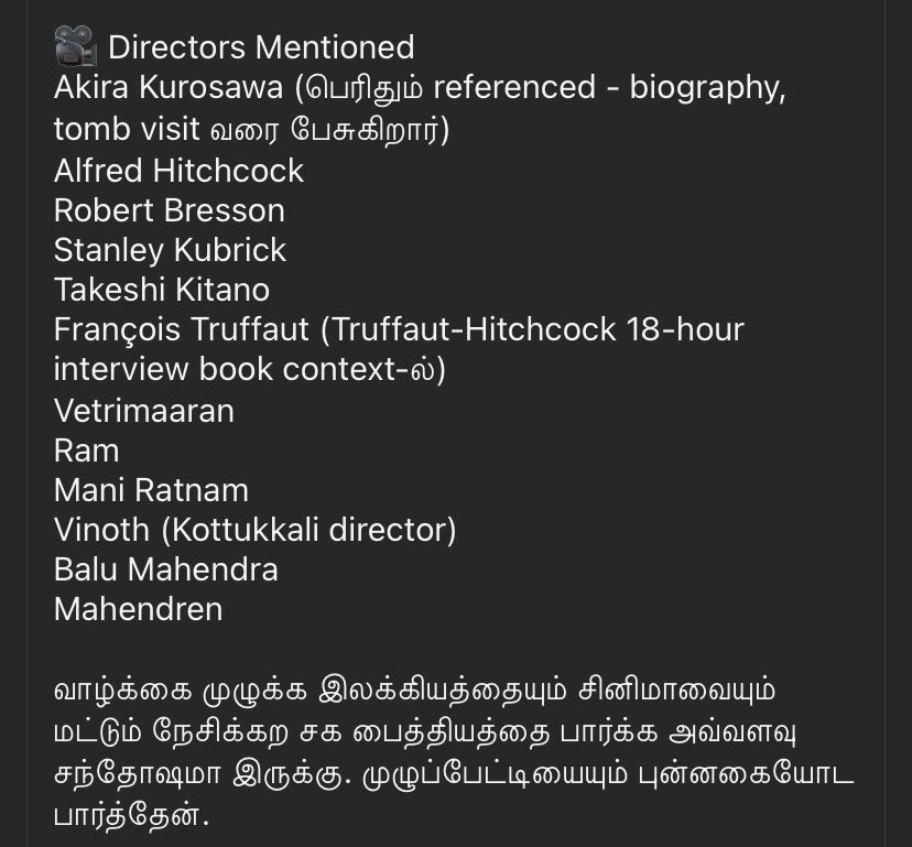 Maathevan's tweet photo. Books, Writers &amp; Directors mentioned by Director Mysskin in his recent conversation with Gobinath. 

Compiled by Kathiravan Rathinavel.

💚💚💚 https://t.co/CiXYgCDYvY