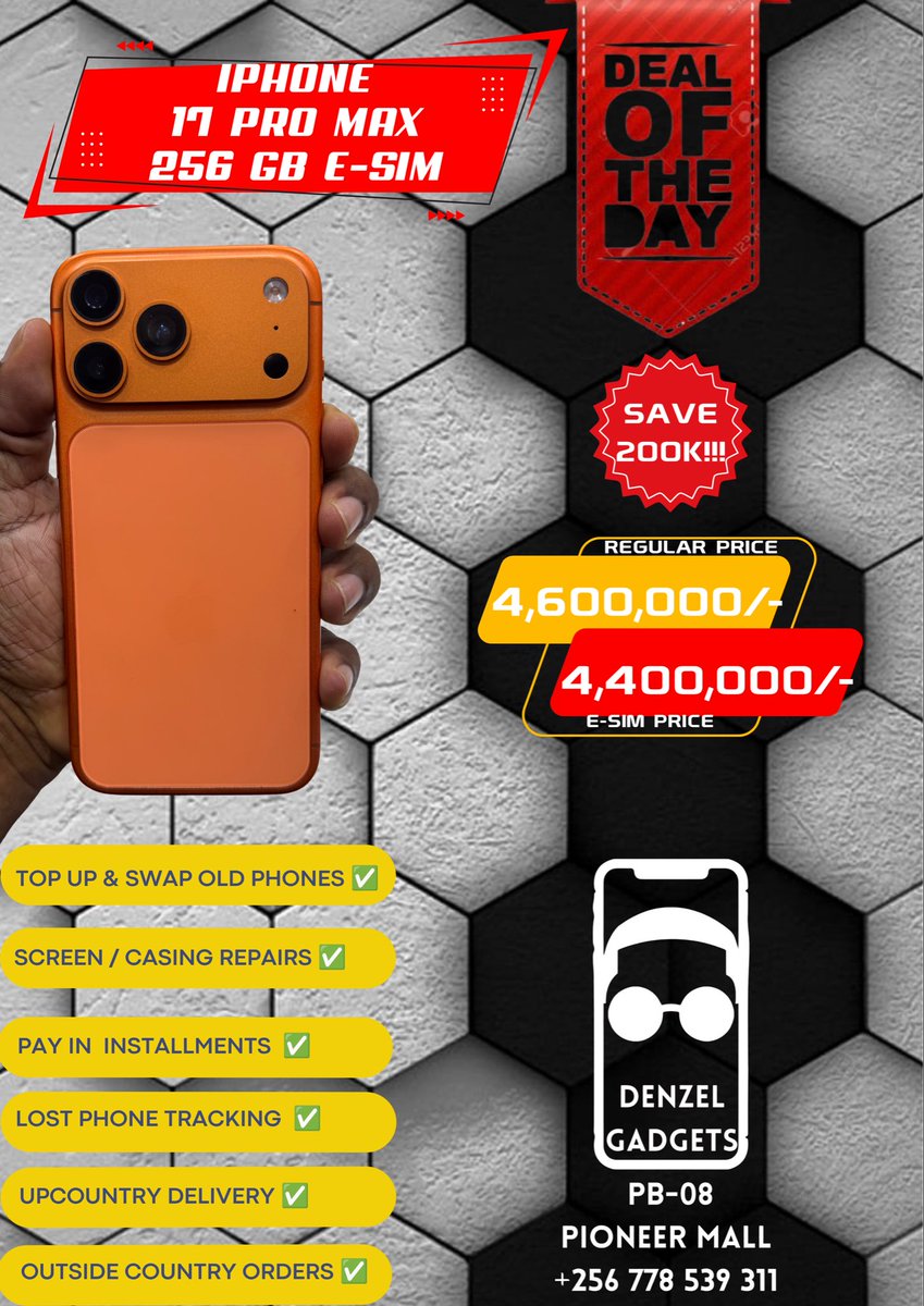 DenzelGadgets's tweet photo. Embrace eSim phones! eSIM Thursday is stacked with deals on eSIM phones. 

Check them out here - Denzel Gadgets Uganda channel on WhatsApp: https://t.co/rDrEKCOove https://t.co/Vu4BpUkjqU