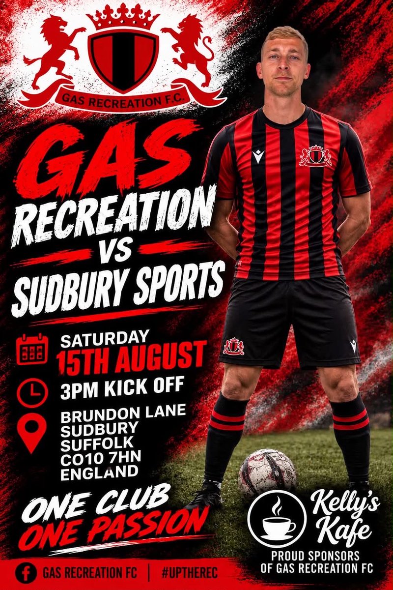 GasRecFC's tweet photo. After an opening day stalemate vs Alresford, Gas head to Sudbury for their second game of the season. UTG ❤️🖤❤️🖤 https://t.co/TPcA4XX7gX