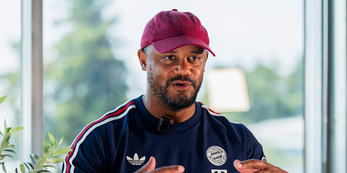 iMiaSanMia's tweet photo. Vincent Kompany on the season goals: "The goals with FC Bayern are always the highest: winning the Bundesliga, winning the Pokal, winning the Champions League – and maybe even winning every game. We'll definitely be trying to achieve that" [fcb] https://t.co/TOrswSKrSd