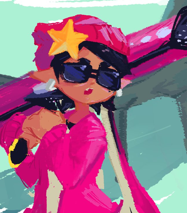 LeftyAwesome's tweet photo. if you see a bitch in the alley with a Bad bob that is NOT me. Go. The other. Way. #splatoon https://t.co/eH0W9TV8FC