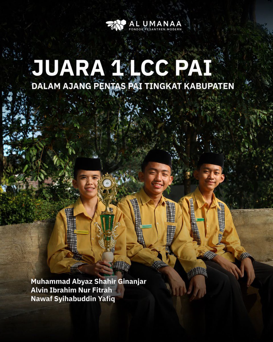 diatelfath's tweet photo. SMP Ponpes Al Umanaa meraih juara 1 LCC PAI kabupaten Sukabumi. 
#Alumanaa #Sukabumi https://t.co/U6sR0wPlyF