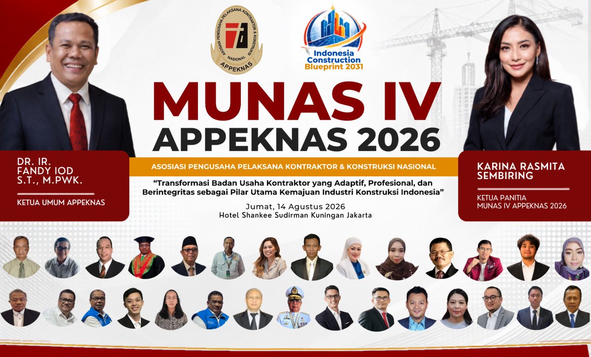 Fandyiood72gar's tweet photo. *MUNAS KE-IV APPEKNAS TAHUN 2026*

Hari, Tanggal : *Jumat, 14 Agustus 2026*

#munasappeknas2026
#appeknasmunas2026
#asosiasipengusahapelaksanakontraktordankonstruksinasional2016
#fandyiood
#fandyioodsiregar https://t.co/op5P9VoSPi