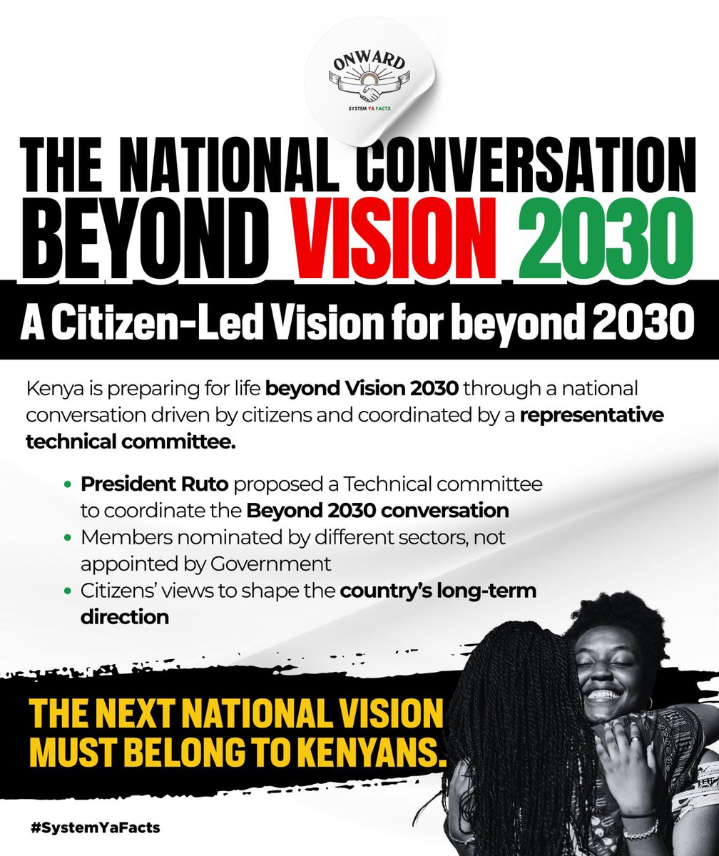 C_kithweri's tweet photo. The future of Kenya isn't written in boardrooms. It's written by us. 
Beyond Vision 2030 starts with your voice. Let's build a national vision that actually belongs to Kenyans. 
#TheNationalConversation #Beyond2030 https://t.co/0YdtP9OVvJ
