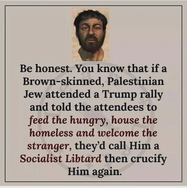 YourAnonNews's tweet photo. MAGA isn't Christian, they worship evil and darkness.
If they ever met Jesus (or someone with his values) they would immediately reject him. https://t.co/GiEp2owMnT