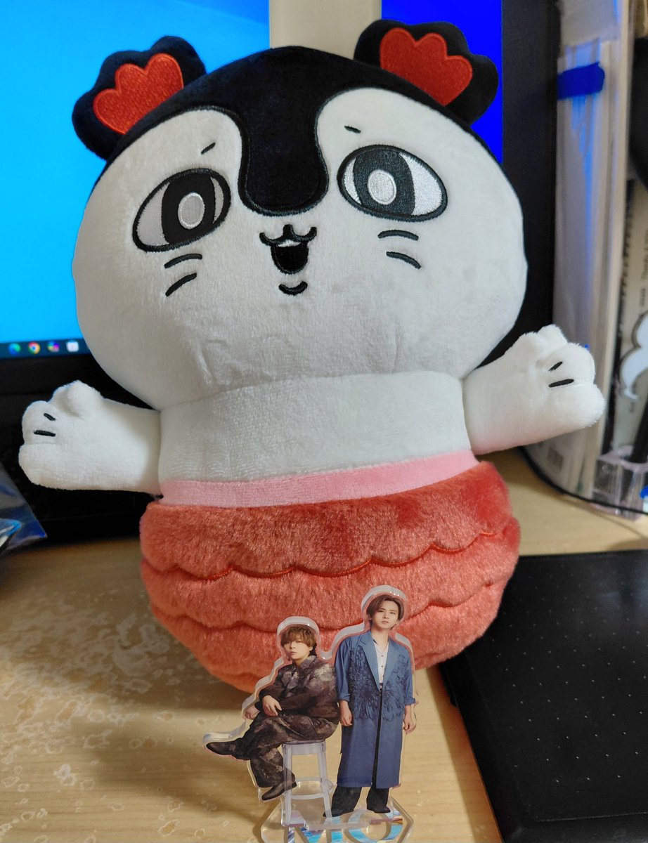 marinami0104's tweet photo. 先日ちいかわの映画を観に行った時に、勢いで買ったセイレーンのぬい。2枚目は大きさ比較。けっこうズシッとしてて命の重みを感じる… https://t.co/ziHaiUEyaM