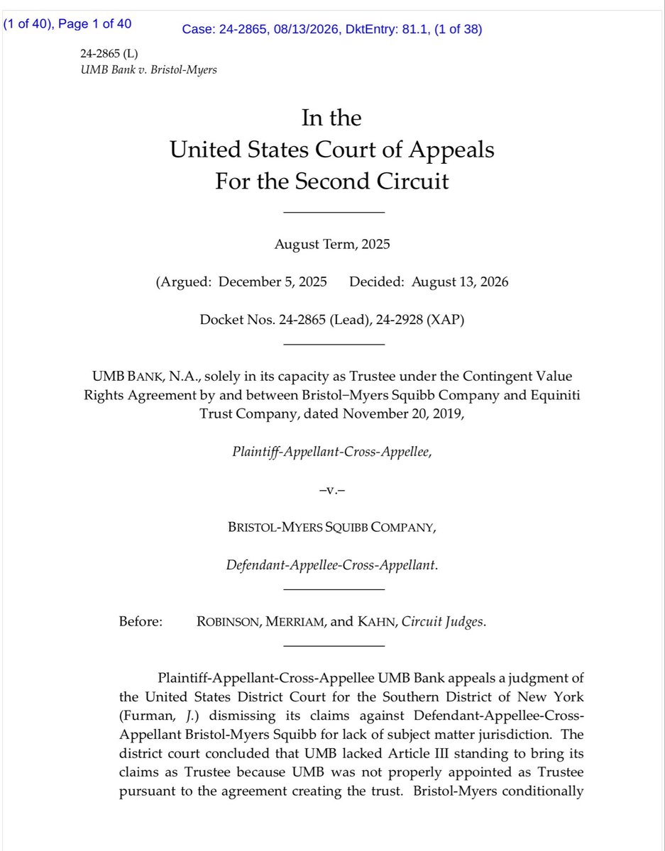 TheMightyForego's tweet photo. $BMYRT Here’s key portion of the U.S. Court of Appeals’ Order reversing in our favor.

We’ll see what comes next, but make no mistake: this is a huge loss for Bristol. At this point, there’s little substantive reason to keep delaying mediation

Time to pay the piper, Bristol. 💰 https://t.co/vurzm4Pqye
