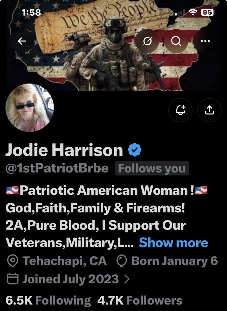Adam_Vardan_'s tweet photo. If you’re not connected with @1stPatriotBrbe, please do so. She’s an amazing patriot and supports everyone.🇺🇸 https://t.co/CpS5Kql2RV
