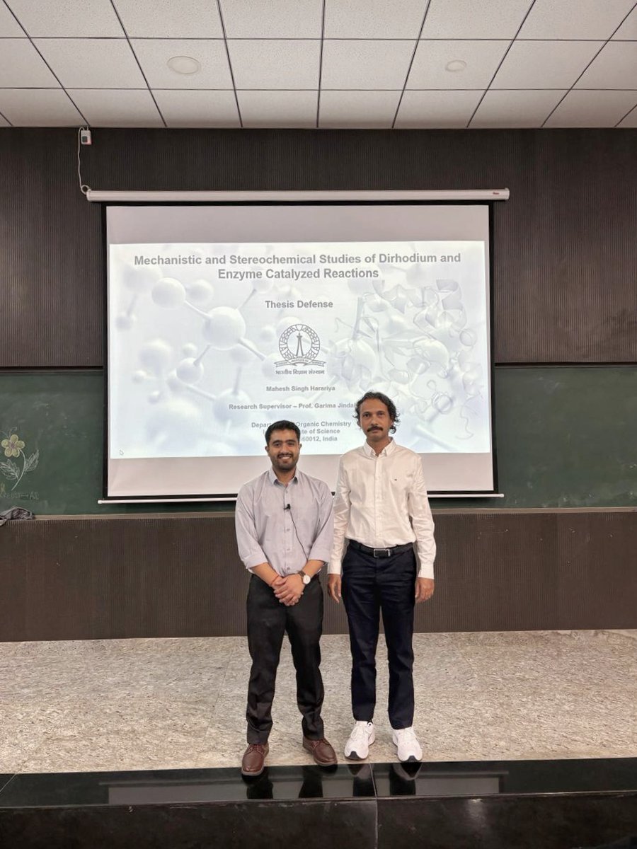 JindalLab's tweet photo. Congratulations to Mahesh @MaheshHarariya on successfully defending his PhD thesis! We sincerely thank Prof. R. B. Sunoj @sunojchemlab for graciously conducting the in-person thesis viva at @iiscbangalore, &amp; Prof. Dean Tantillo @TantilloLab for his thorough review of the thesis. https://t.co/6Sc184RT3r