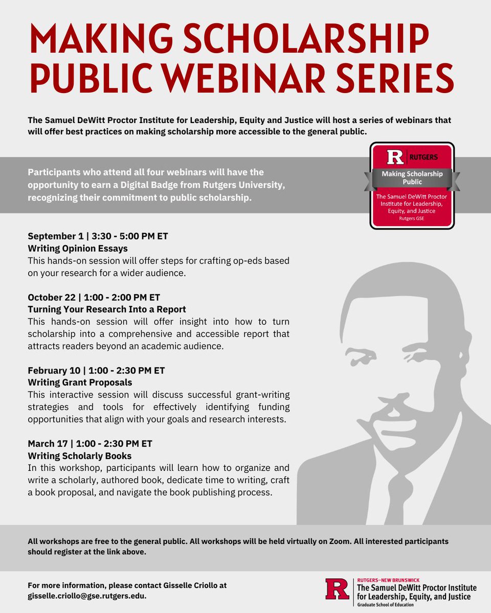 SDPInstitute's tweet photo. Making Scholarship Public Workshops are back! 🗣️

We're hosting a series of #webinars that will offer best practices on making #scholarship more accessible to the general public.

Learn more and register: https://t.co/6nMiA12UVU 

#MSP #Scholarship #Equity #Justice #Access https://t.co/2zoFo1P8mA