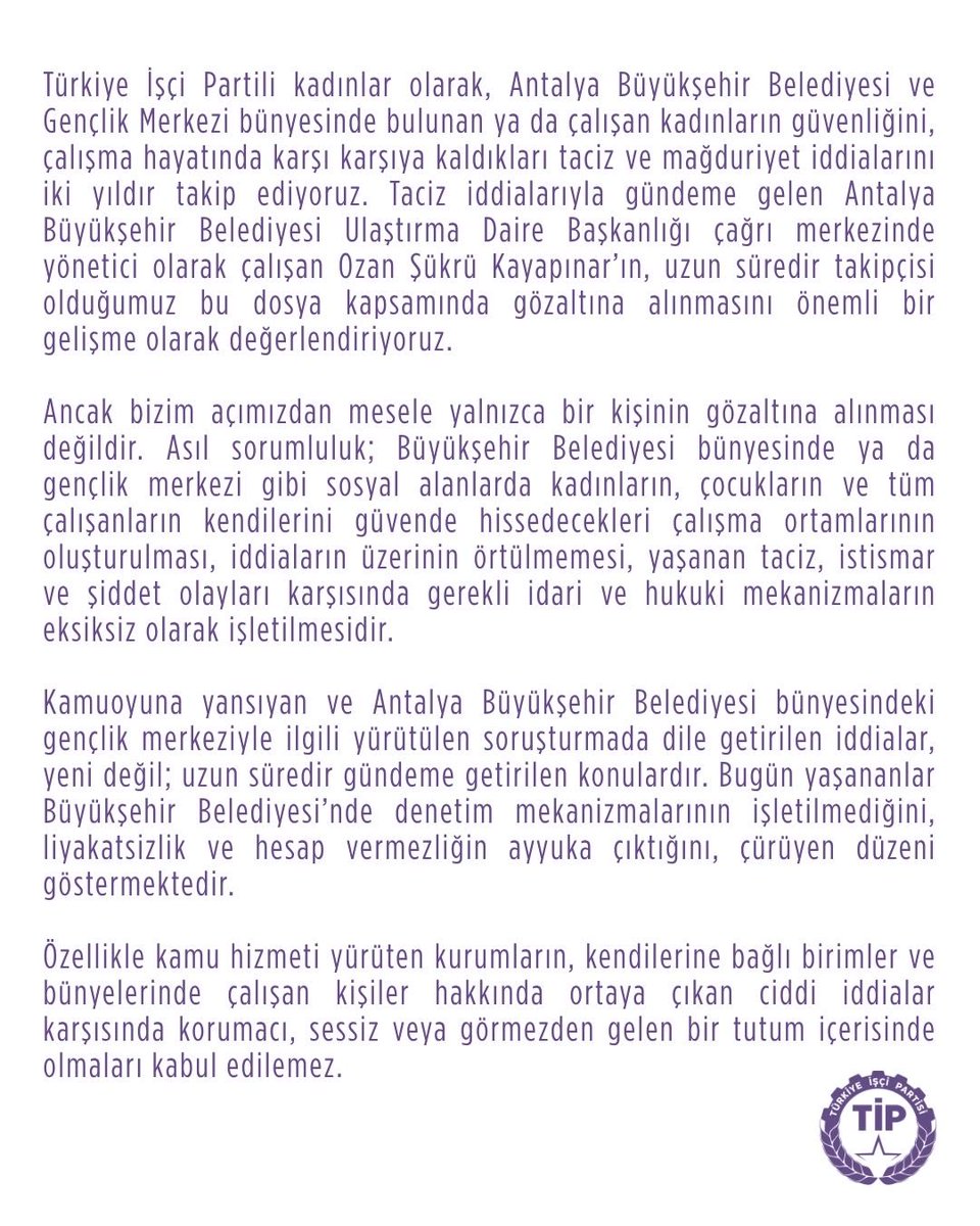 tipantalya's tweet photo. Hiçbir kız kardeşimiz yalnız değildir.
Tacizin, şiddetin, istismarın, mağdurun yalnızlaştırılmasının karşısında; adaletin, hukukun ve mağdurların yanında olmaya devam edeceğiz.
Çocuklarımızın ve gençlerimizin geleceğinin karartılmasına izin vermeyeceğiz.  

Adalet Biziz Susmayacağız!