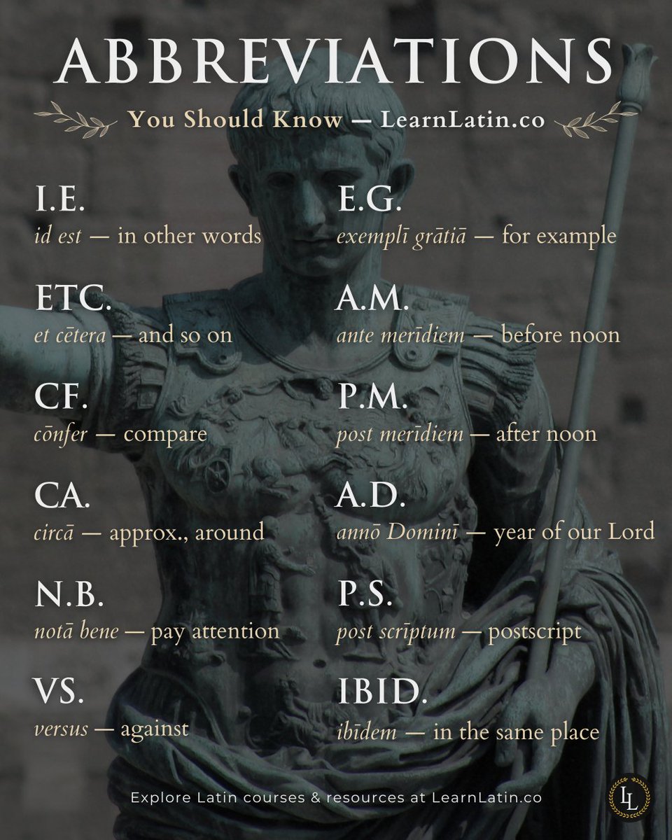 latinedisce's tweet photo. 12 Latin Abbreviations You Absolutely Need to Know. https://t.co/QnhcXtkJsL