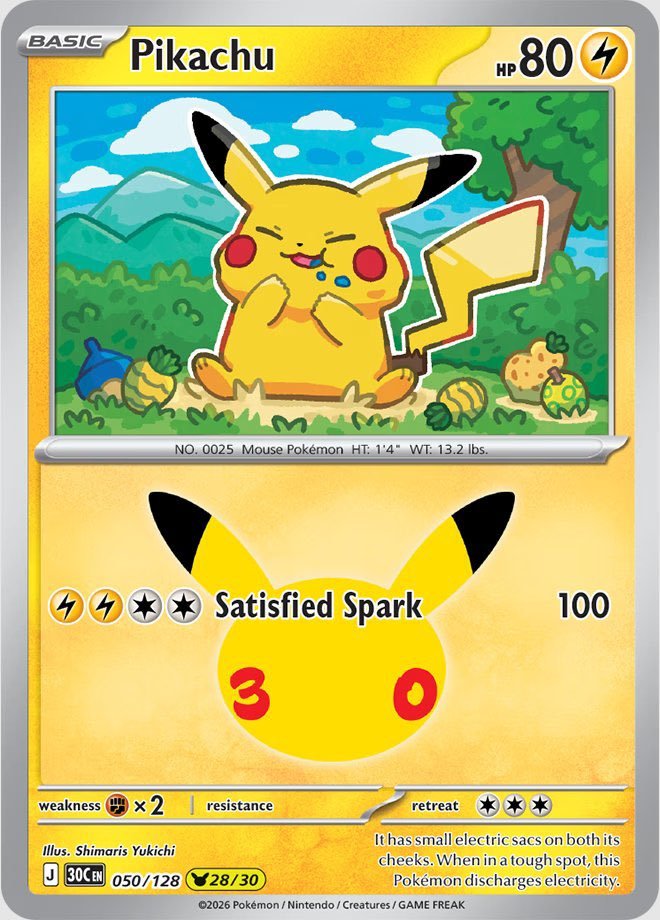 PokemonDealsTCG's tweet photo. New Pikachu Arts Officially Revealed for 30th Celebration!⚡️

#Pokemon #PokemonTCG https://t.co/GjZDVS78AX