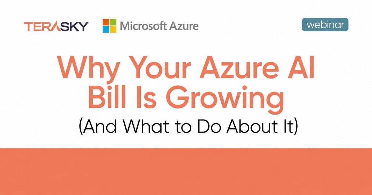 TeraSkycom1's tweet photo. Why is your Azure AI bill growing—and what can you do about it?

In our latest webinar, Elad Hirsch explored how to understand Azure AI consumption, identify the workloads driving costs, and choose between Pay-As-You-Go and PTUs.

We also demonstrated TeraSky’s open-source TPM Dashboard for monitoring token usage, rate limits, and alerts.
Missed it? Check it out here  https://t.co/fV4wPNaLSl