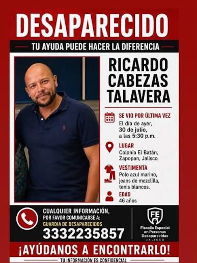mvs_jalisco's tweet photo. 🔴 Cae Joselyn ‘N’, involucrada en la desaparición del empresario inmobiliario, Ricardo Cabezas Talavera.

Además, denuncian la desaparición de otro asesor inmobiliario en Zapopan. Se trata de Octavio Haro Cachua.

El reporte lo tiene completo @elsamarthagtz 📻 https://t.co/jAGGq089T1