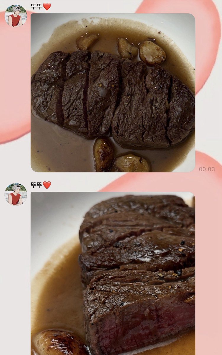 123116xx's tweet photo. 🫧 ทั้งสเต็ก ทั้งพิซซ่า มารัวว
❤️: 🥩
❤️: อ๋อ ยังไม่เคยเห็นรูปนี้กันสินะ 55 รูปสเต็กที่ผมส่งให้คนรู้จักฮามินคือรูปนี้แหละ
❤️: อยากเห็นรูปพิซซ่าที่ผมทำด้วยมะ?
❤️: ปล่อยวันนี้ให้หมดเลยดีมั้ยนะ
❤️: แต่ว่าหน้าตามันไม่ได้สวยขนาดนั้นหรอกนะ 55
❤️: 🍕 https://t.co/Q4kcjJPref