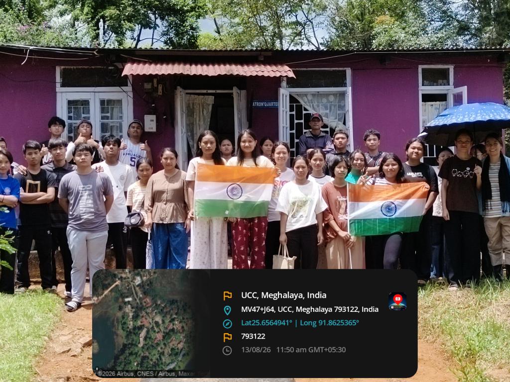 NssUcc's tweet photo. NSS Unit, Union Christian College conducted *Har Ghar Tiranga* today distributing the tri-colour national flag to households, hostels and schools in the campus and adopted village of Mawlyndep in preparation for the nation's Independence Day.@_NSSIndia @CellNehu @nss_rdguwahati https://t.co/7aIqp8iwoX