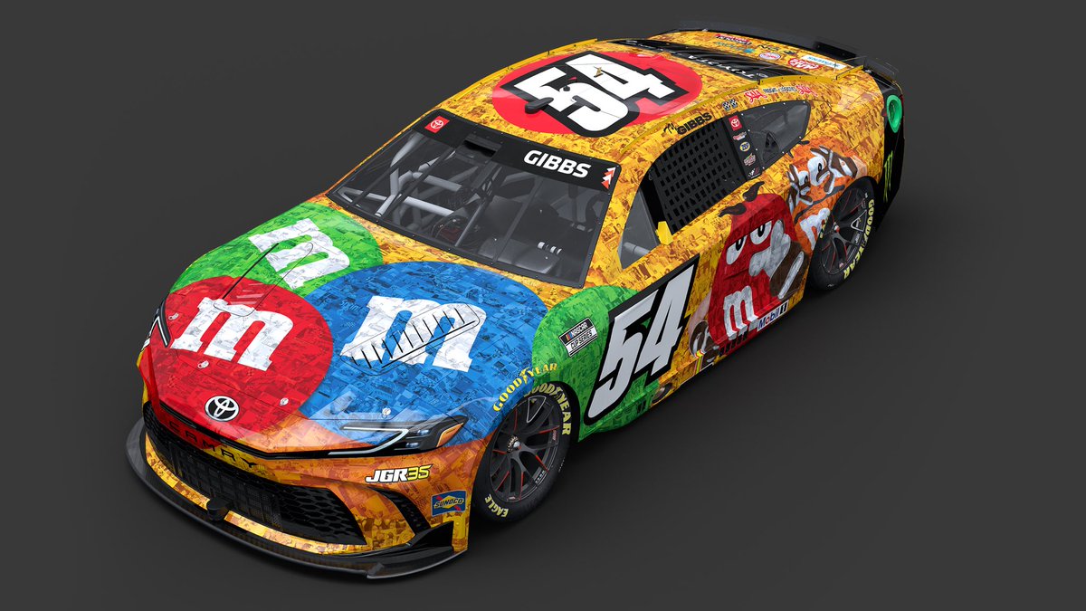 JoeGibbsRacing's tweet photo. @SamanthaBusch @ToyotaRacingUSA @mmschocolate This is going to be amazing to see on track at Bristol, especially with all of the photos from Kyle’s career built into the design. https://t.co/SdiIQF7RSM