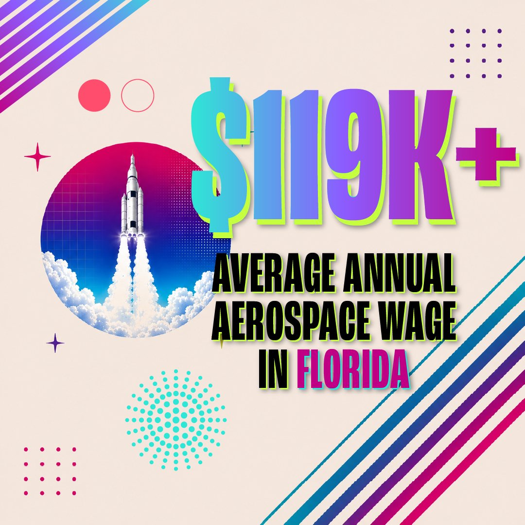 SpaceFlorida's tweet photo. The average annual wage in Florida's aerospace industry is $119,457. These are jobs students can train for right now, in high school, and the Space Florida Academy Program is helping them do it. 

https://t.co/J8SwSFuGzd https://t.co/jQeQw653Gf