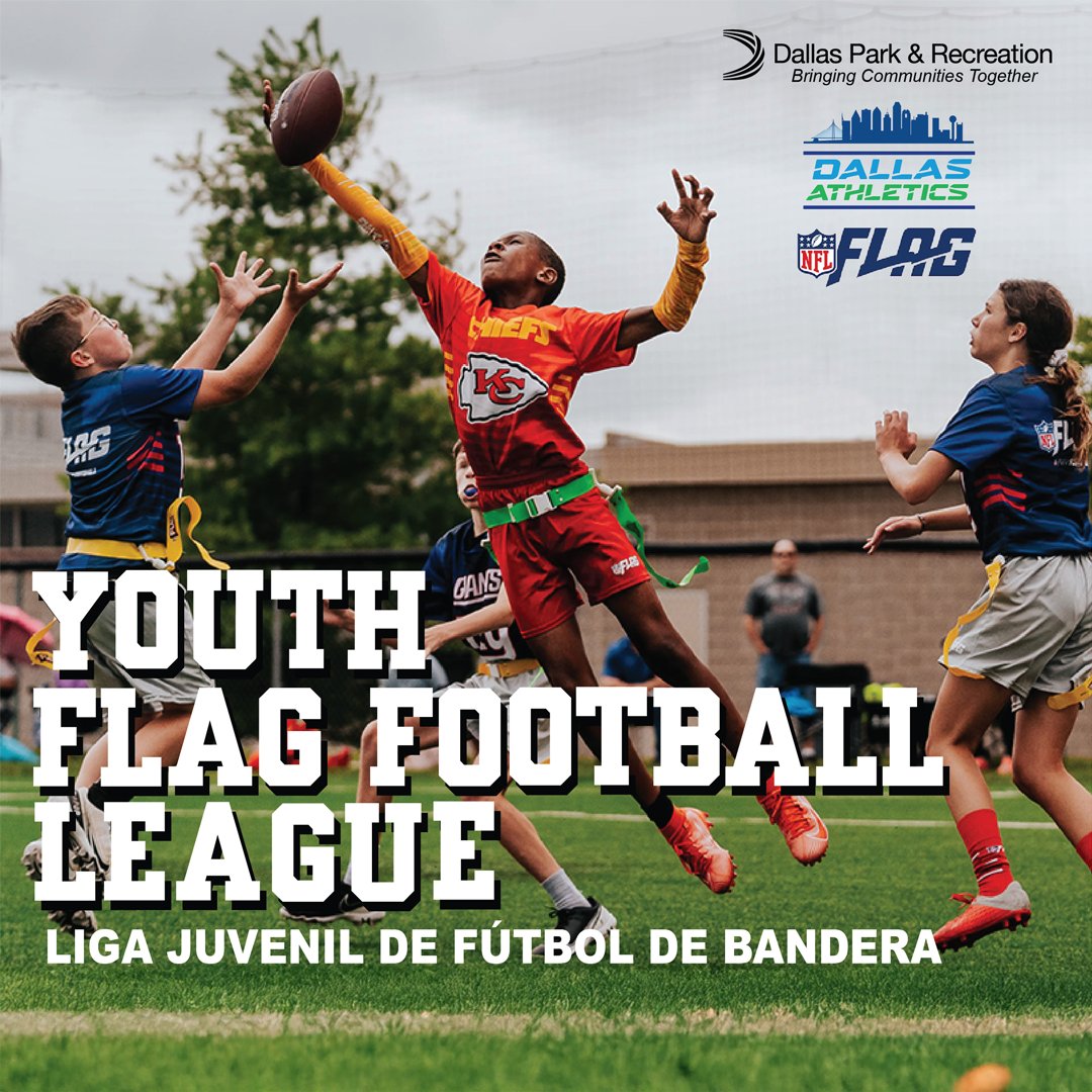 CityOfDallas's tweet photo. Registration is now open for Dallas Athletics fall sports leagues! Whether you're interested in soccer, or flag football, #DallasParks has the team for you! https://t.co/XtnCcaM2eN https://t.co/TpGWl74ZVp