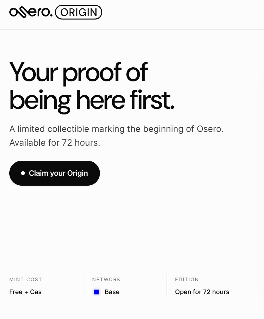 Gautamguptagg's tweet photo. Claim free NFT from @OseroHQ : For All

> Available for only 72 hours
> Takes around 1 minute to mint

Claim Osero Origin NFT : https://t.co/9yacz8ICSK

What is Osero?
Osero is a stablecoin savings platform powered by the Sky Ecosystem, designed to let users and apps earn yield on idle stablecoins across multiple chains.

Don't expect too much from this NFT - just mint it while it's free. ( Use Burner wallet - but i minted with my secondary wallet)👀

I'll continue sharing only the best projects and opportunities I find.