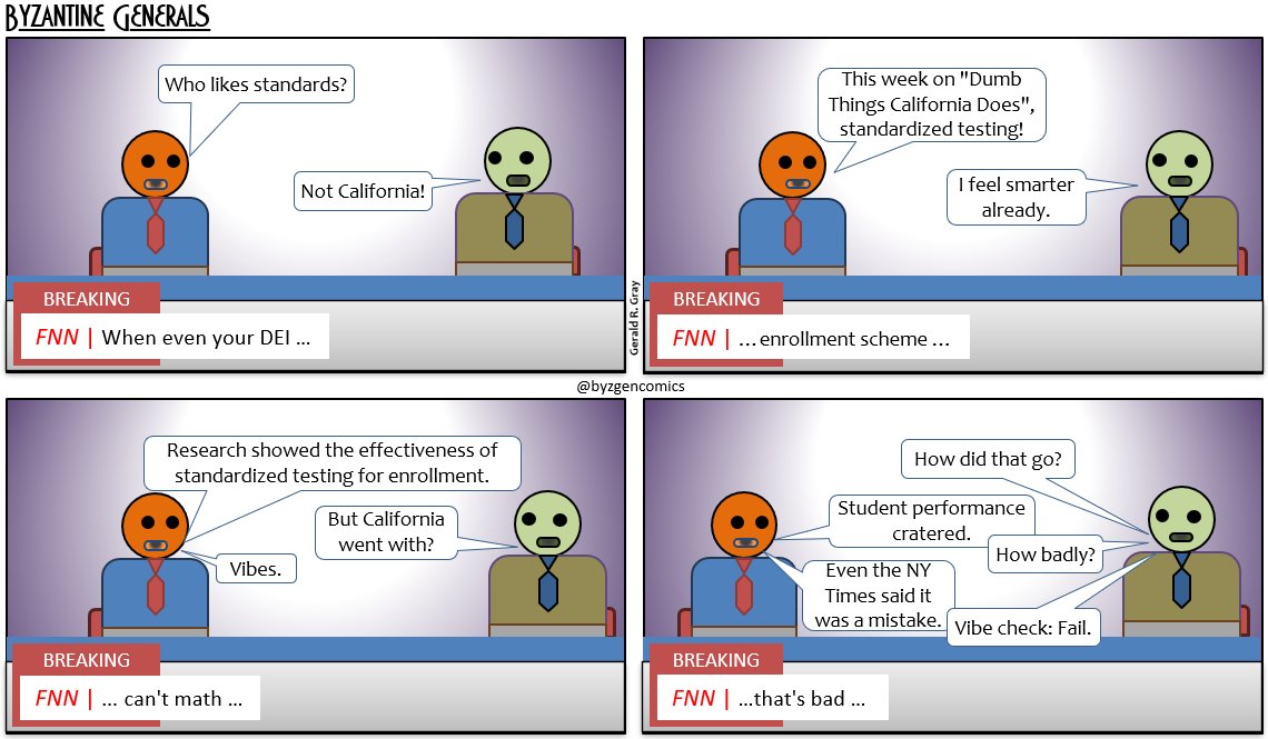 byzgencomics's tweet photo. Your daily Byzantine General comic.
#EducationSatire #CaliforniaFails #TestingVibes https://t.co/k6KB7I9Fkz
