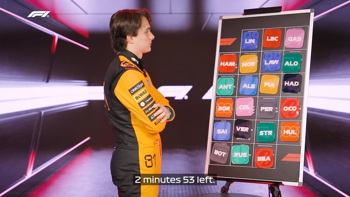 oscgoat's tweet photo. Oscar completed the Episode 3 Grill The Grid Challenge in 1 minute and 7 seconds, completely demolishing the times of literally everyone else. He also got every question right. https://t.co/djbL0YR75V