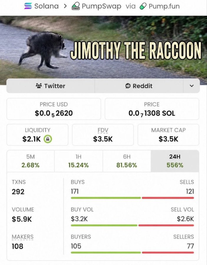 juliadotsol's tweet photo. Remember when I called $JIMOTHY at 3.5K market cap?

It’s at 8M right now, over a 2827x https://t.co/4gOx6OwKs2
