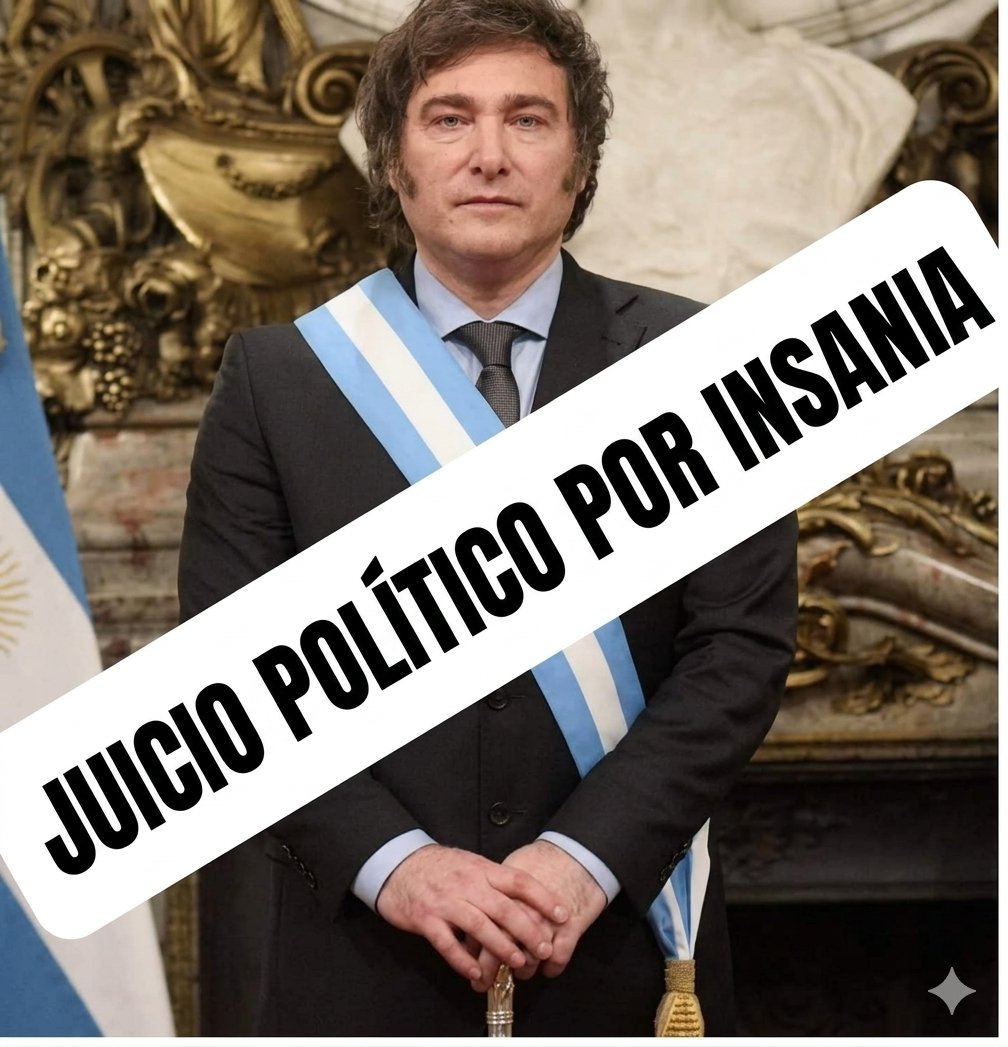 S40870Simone's tweet photo. Juicio político por "insania" en 🇦🇷:1️⃣ Art. 53 CN: Diputados acusa por "mal desempeño" (2/3 votos).2️⃣ Art. 59 y 60 CN: El Senado juzga y destituye (2/3 votos).🔄 ¿La otra vía? El Art. 88, que permite al Congreso declarar la inhabilidad mental por razones médicas.
#Fueramilei https://t.co/XCz2gBMp4I