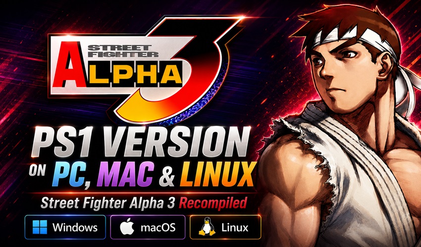 AmigamagazineGA's tweet photo. Street Fighter Alpha 3 Recompiled brings the PS1 version to Windows, macOS &amp; Linux. Why PS1? More characters, World Tour mode and extra single-player content make it the most feature-packed edition. #StreetFighter #PS1 #RetroGaming https://t.co/g5Hzd8teMl https://t.co/VFGor8NCEL