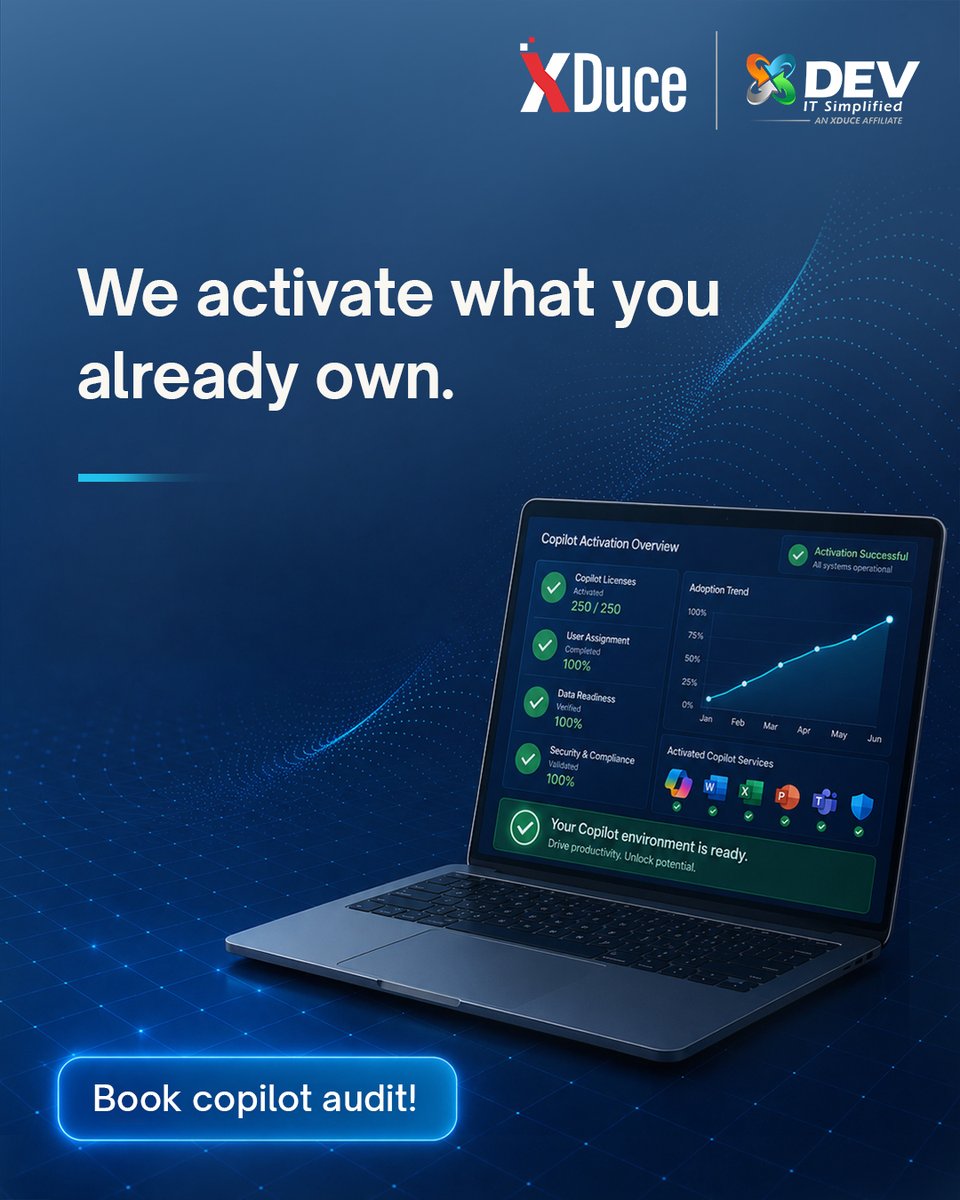 DEVITPL's tweet photo. You invested in Microsoft 365 Copilot. But are you getting the value you expected?
Low adoption and inefficient workflows can leave productivity gains on the table.
Find the gaps. Improve adoption.
π Get Your Copilot Audit: https://t.co/cE8htvakNm
#MicrosoftCopilot #DEVIT https://t.co/pwyPJiZnd4