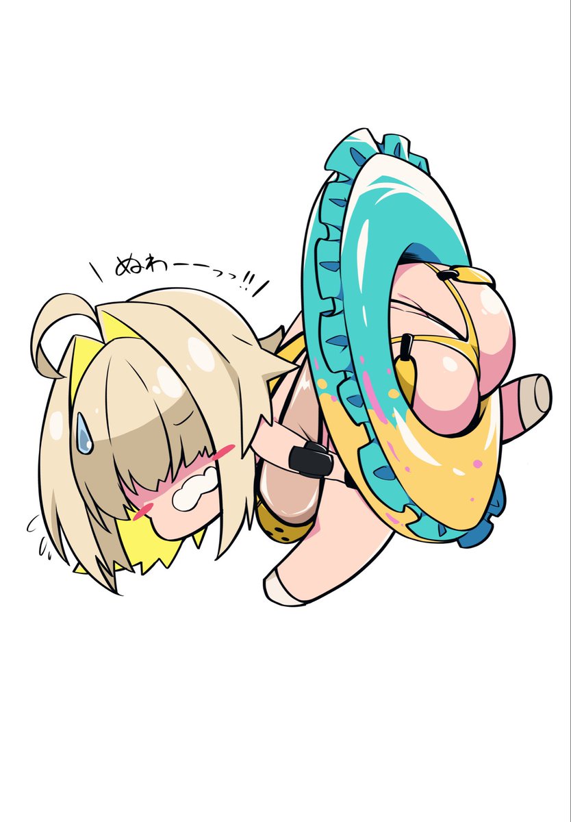 ragu0908's tweet photo. NIKKE一番くじ、目の前でラスワン持って行かれて悔しかったのでエレグには浮き輪にハマってもらうね・・・ https://t.co/gN4fmt2EJz