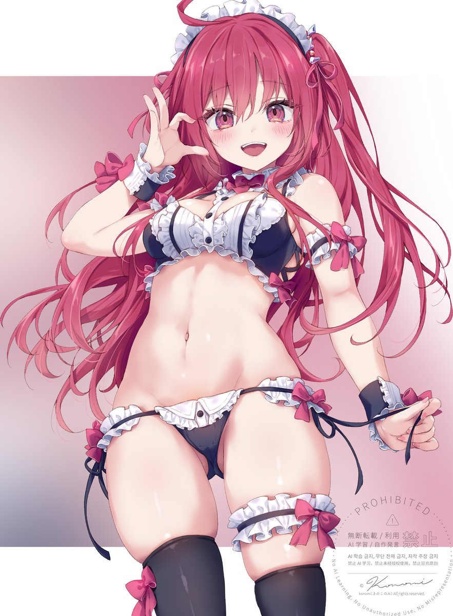 konominoco's tweet photo. ライアー・ライアー メイド水着な彩園寺更紗ちゃん♡
※非公式ファンアートです https://t.co/HR5sixHSkA