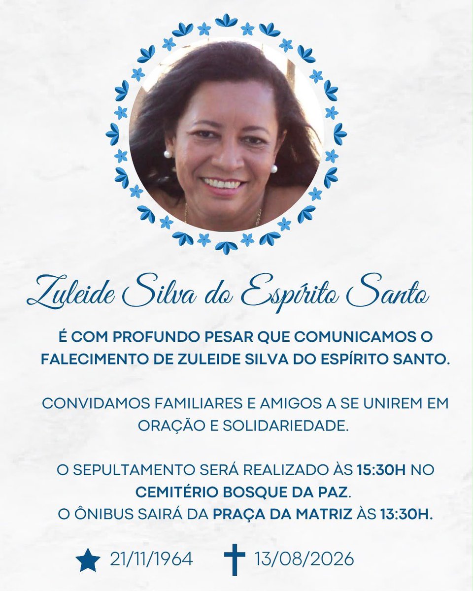 CacaLeao's tweet photo. Perdemos uma amiga querida, dessas que a vida coloca no nosso caminho e, com o tempo, viram família. Dona Zuleide, Zuleide Silva do Espírito Santo, faleceu no dia de hoje e deixa uma saudade imensa.

Que Deus lhe reserve um bom e merecido lugar e conforte o coração de todos nós que tivemos o privilégio de conviver com ela.