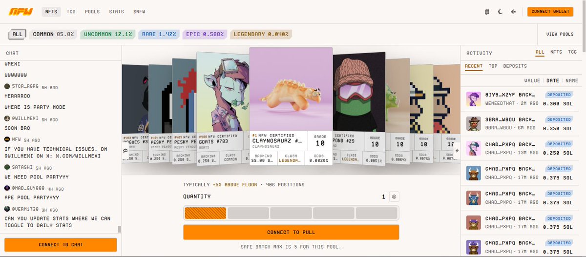 PelGOD1's tweet photo. Spent some more time looking through NFW and the deposit side makes a lot more sense now.

You can put a collectible into a pool, and instead of just sitting there, it can earn fees whenever someone pulls from that pool.

So there’s actually a reason for people to supply the collectibles in the first place.

The whole pool system is pretty simple once you see how the pieces connect.

@nfwdoftun  https://t.co/wbX03wp7AH