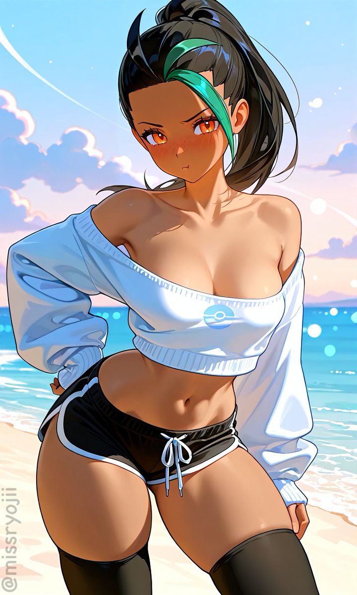 MissRyojii's tweet photo. ‘Hey, eyes up here!’
Nemona just caught you staring again 👀 https://t.co/kZjVunVE9T